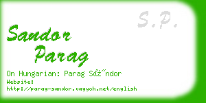 sandor parag business card